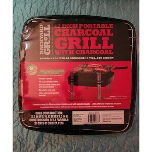Backyard Grill 12 Inch Portable Grill & Charcoal NWT